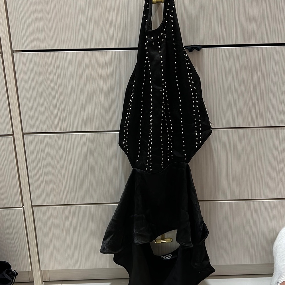 Black silver studded top
